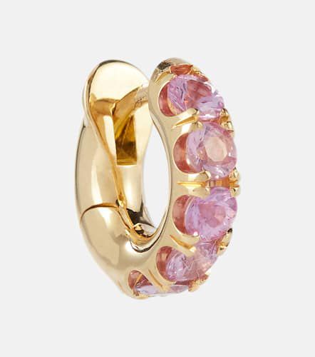 Mini Macro Hoop 18kt gold single earring with pink sapphires - Spinelli Kilcollin - Modalova