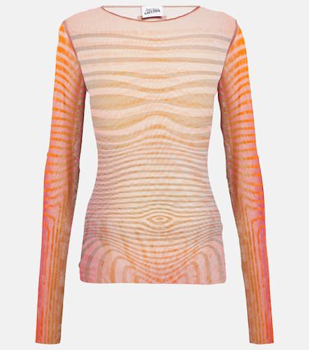 Top Morphing Stripes in mesh - Jean Paul Gaultier - Modalova