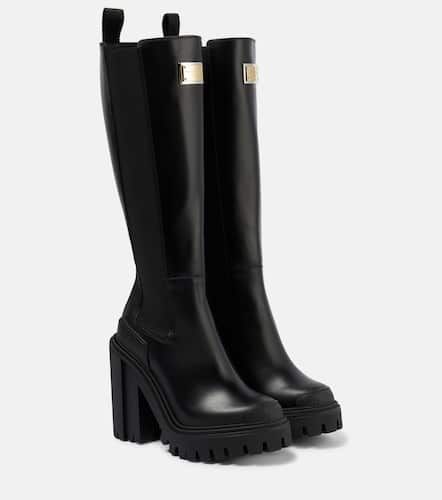 Knee-high leather boots - Dolce&Gabbana - Modalova