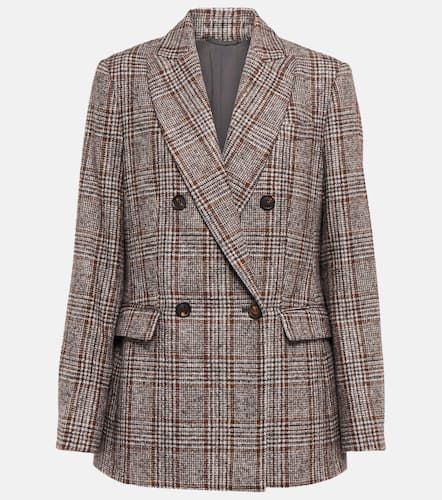 Double-breasted wool-blend blazer - Brunello Cucinelli - Modalova