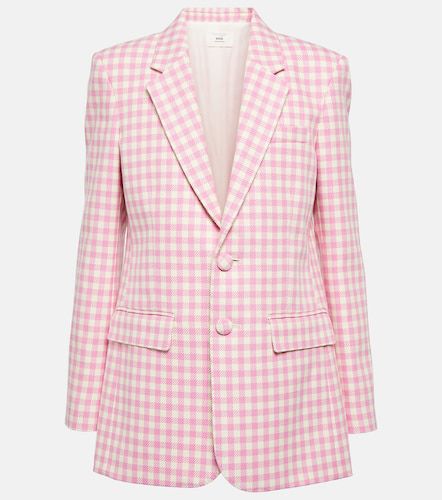 Blazer in lana e cotone a quadri - Ami Paris - Modalova