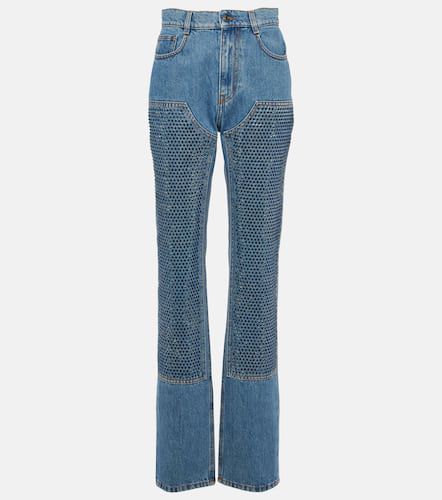 Crystal-embellished high-rise straight jeans - Area - Modalova