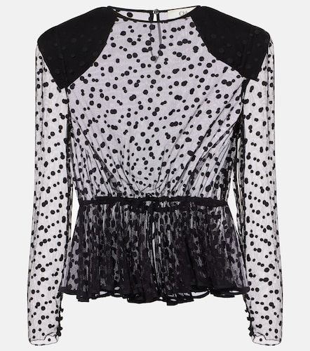 Chloé Top de tul transparente con lunares y peplum - Chloe - Modalova