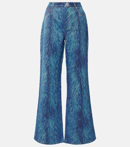 Embellished fur-print flared jeans - Area - Modalova