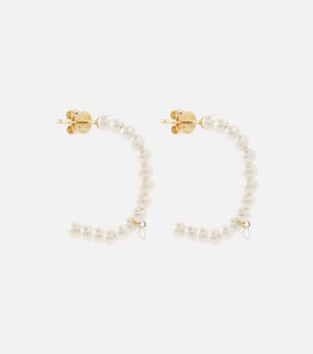 PersÃ©e 18kt hoop earrings with pearls and diamonds - Persee - Modalova