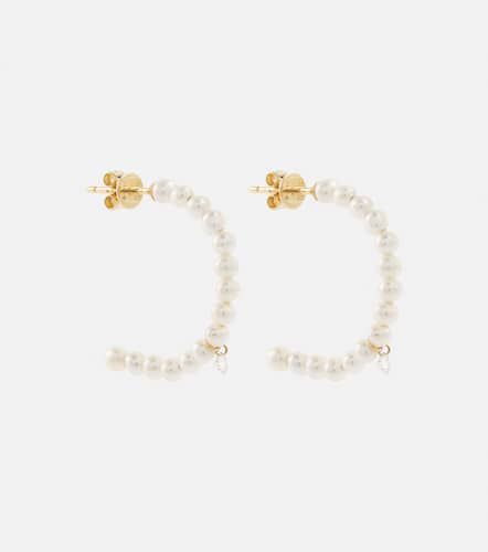 Persée 18kt hoop earrings with pearls and diamonds - Persee - Modalova