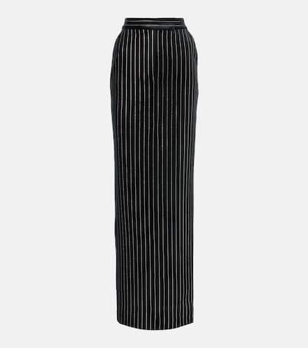 Column embellished pinstripe velvet maxi skirt - Alex Perry - Modalova