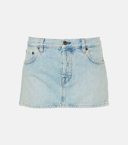 Miu Miu Logo denim miniskirt - Miu Miu - Modalova