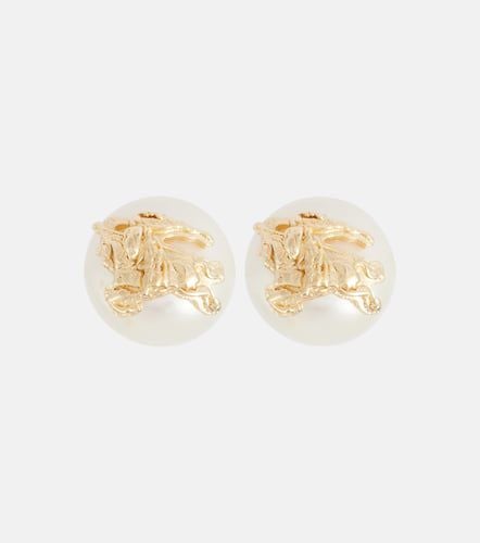 Pendientes chapados en oro con perlas - Burberry - Modalova