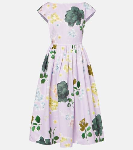 Floral cotton-blend faille midi dress - Erdem - Modalova