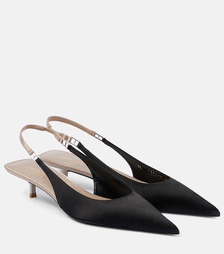 Cherish 30 satin crÃªpe slingback pumps - Saint Laurent - Modalova