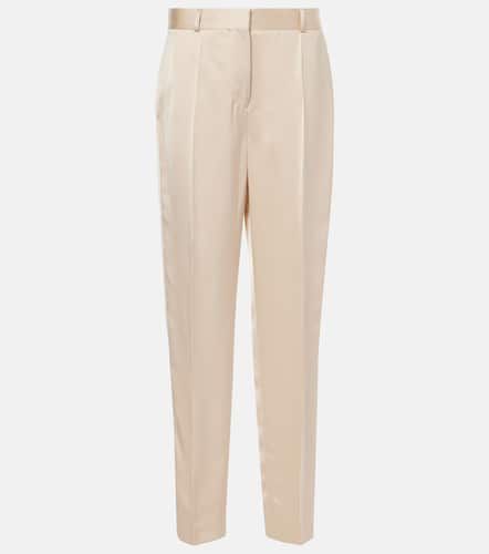 High-rise satin straight pants - Toteme - Modalova