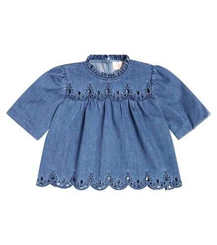 Camisa de chambray de algodón fruncida - Petite Amalie - Modalova