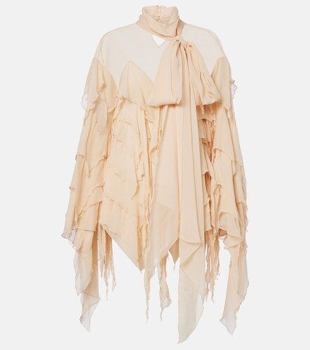 Blusa de georgette con bufanda - Blumarine - Modalova