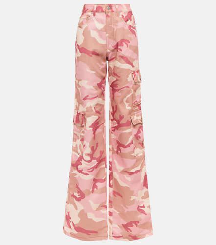 Camouflage high-rise wide-leg cotton cargo pants - Alessandra Rich - Modalova