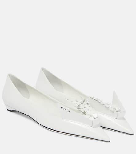 Embellished leather ballet flats - Prada - Modalova