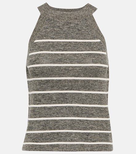 Tank top in misto lino a righe - Brunello Cucinelli - Modalova