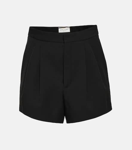 Shorts de lana virgen con tiro alto - Saint Laurent - Modalova