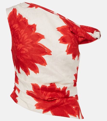 SIR Top drapeado de lino floral - SIR - Modalova
