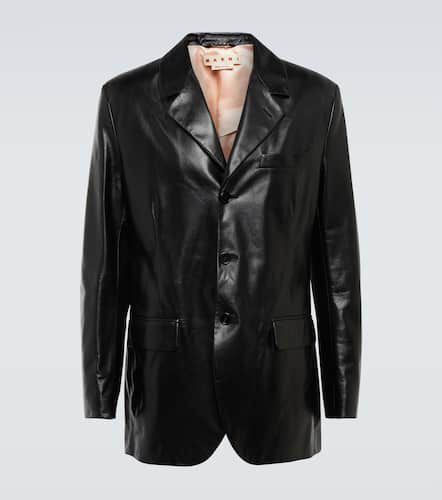Single-breasted leather blazer - Marni - Modalova