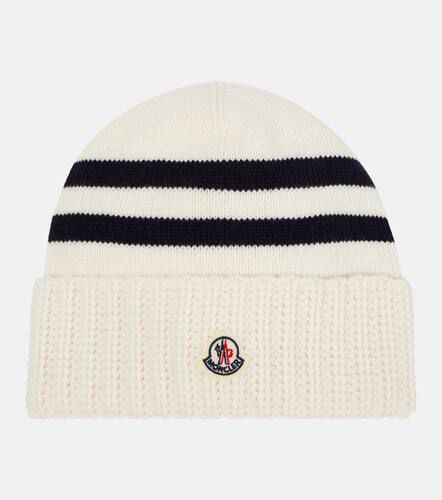 Striped wool and cashmere beanie - Moncler - Modalova