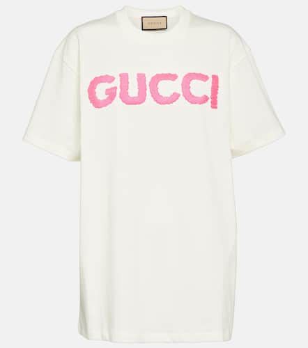 Logo embroidered cotton T-shirt - Gucci - Modalova