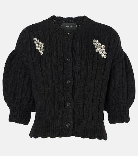 Embellished cable-knit wool-blend cardigan - Simone Rocha - Modalova
