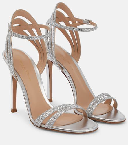 Crystal-embellished leather sandals - Gianvito Rossi - Modalova
