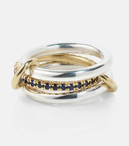 Libra sterling silver and 18kt linked rings with sapphires - Spinelli Kilcollin - Modalova