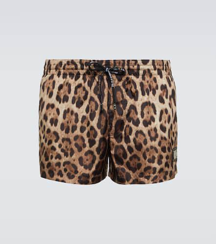 Leopard-print swim trunks - Dolce&Gabbana - Modalova