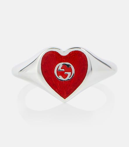 Ring Heart aus Sterlingsilber mit Emaille - Gucci - Modalova