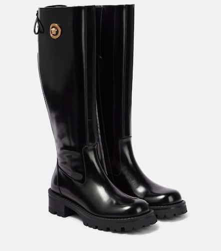Patent leather knee-high boot - Versace - Modalova