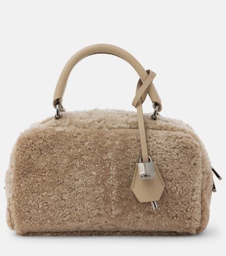 Leather-trimmed shearling tote bag - Brunello Cucinelli - Modalova