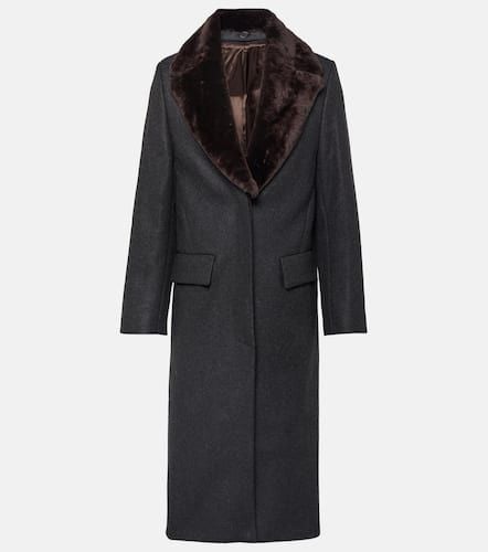 Shearling-trimmed wool-blend coat - Toteme - Modalova