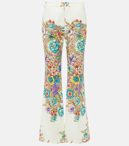 Floral cotton-blend flared pants - Etro - Modalova