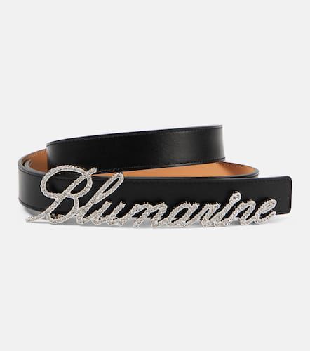 Logo embellished leather belt - Blumarine - Modalova