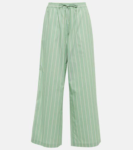 Striped wide-leg cotton poplin pants - Marni - Modalova