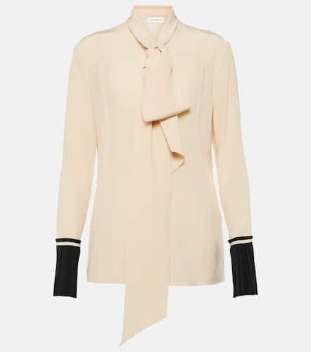 Bow tie-neck silk crêpe blouse - Victoria Beckham - Modalova