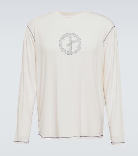 Camiseta de jersey con logo - Giorgio Armani - Modalova