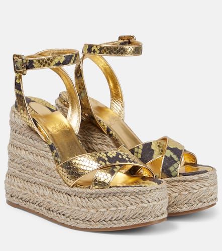 Alpargatas con cuña Mariza de piel grabada - Christian Louboutin - Modalova