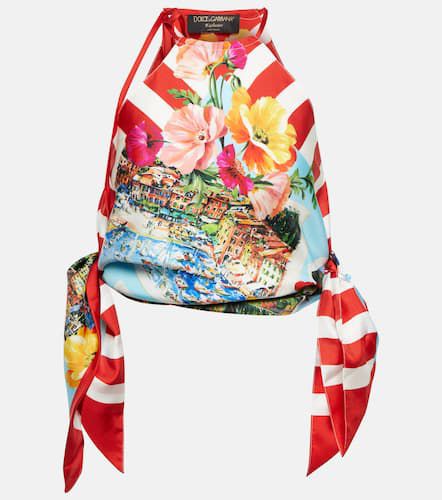 Portofino printed silk crop top - Dolce&Gabbana - Modalova