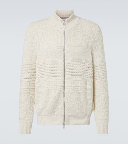 Cardigan in cotone con zip - Brunello Cucinelli - Modalova