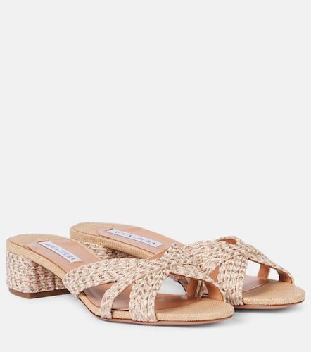 Mules Sundance Beach 35 de rafia - Aquazzura - Modalova