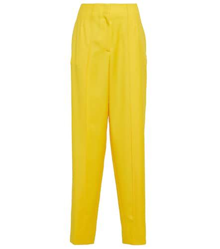 Pantaloni in twill di lana a vita alta - Loewe - Modalova