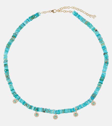 Daisy 14kt gold beaded necklace with diamonds - Sydney Evan - Modalova