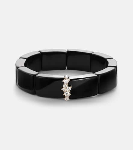 Kt gold bracelet with diamonds and onyx - Sydney Evan - Modalova