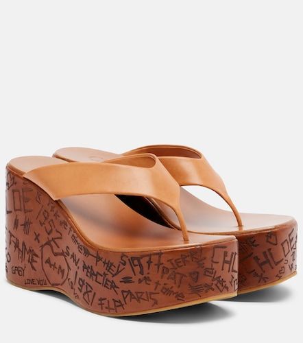 Maxime leather wedge thong sandals - Chloe - Modalova