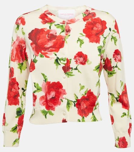 Cardigan in seta e cotone con stampa - Carolina Herrera - Modalova
