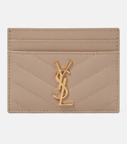 Monogram leather card holder - Saint Laurent - Modalova