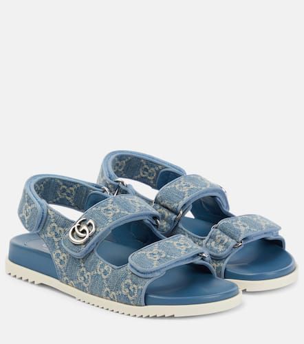 Gucci Double G GG denim sandals - Gucci - Modalova